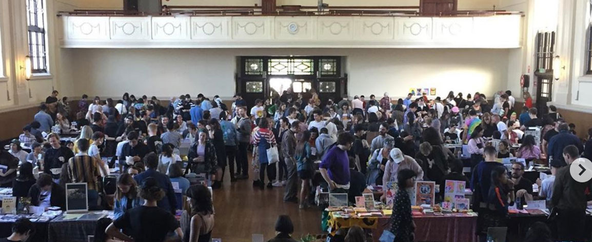 Lots of people at the Other Worlds Zine Fair